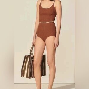 Sandro Paris Soa Rib Knitted Shorts in brown. Size 36. New with tags!